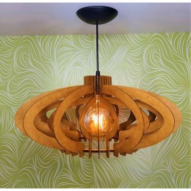 Imagem de Lustre Grande Sala De Estar Pendente Rústico Decorativo 40cm - Fábrica