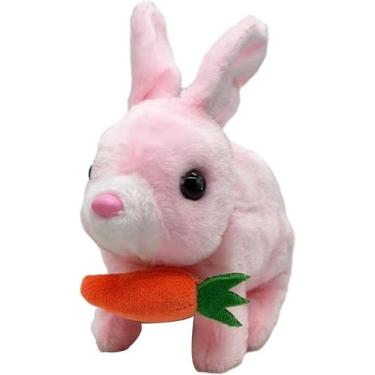 Imagem de Brinquedo de coelho saltitante, dançante. Bonito Coelhinho da Páscoa C