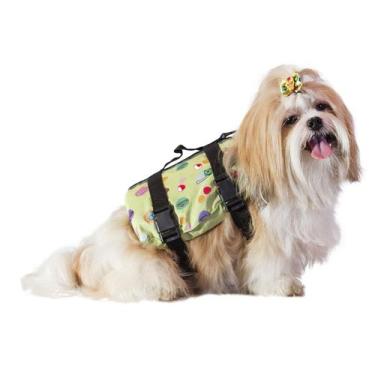 Imagem de Colete Salva-Vidas Cachorro Porte Pequeno Ajustável Áquatico Praia Pis