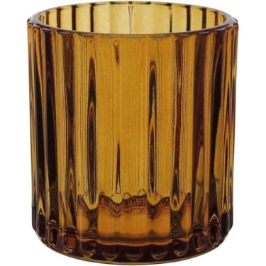 Imagem de CASTIÇAL PORTA VELA DECORATIVO HOME&CO VIDRO 8x7x7cm ÂMBAR