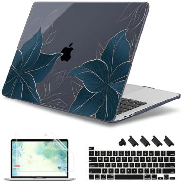 Imagem de May Chen Para MacBook Pro 16 polegadas A2141 versão 2020 2019, protetor de tela e capa de teclado de plástico macio para MacBook Pro 16 polegadas com Touch Bar e Touch ID - Flores douradas