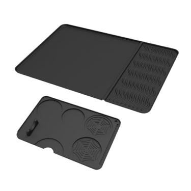 Imagem de Fxzqgnh Tapete de Café, Tapete para Máquina de Café com Tapete Anti-calcário, Tapetes de Café Expresso Multiuso para a Do Armário Do Café, preto