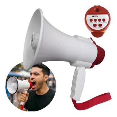 Imagem de Megafone Portátil Recarregável Sirene Gravador Autofalante Voz Música USB Amplificador