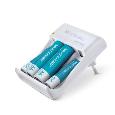 Imagem de Carregador de Pilhas Multilaser CB045 Portatil Bivolt Branco