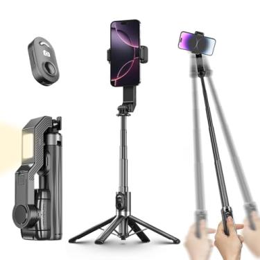Imagem de Estabilizador Gimbal para smartphone, rotação de 360° com controle remoto leve para iPhone Andriod, tripé 4 em 1 para Vlog Live Broadcast TIK Tok YouTube Vlogging