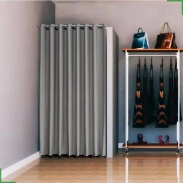 Imagem de Cortina Para Provador Tecido Blackout Cinza 1,40X2,00