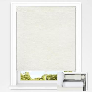 Imagem de UNISHADES Persianas sem broca para janelas 100% blackout persianas sem fio para casa, quarto, sala de estar, escritório e cozinha, para janela tamanho 87,6 cm L × 183 cm A creme