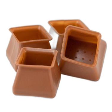 Imagem de Kit 8 Protetor Cadeira Mesa Suporte Pé Quadrado 3,5Cm A 4Cm - Geoprote
