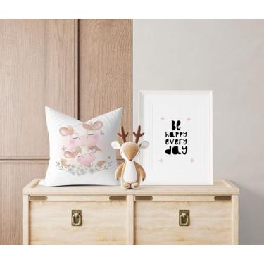 Imagem de Almofada com enchimento Infantil Vaquinha e Bezerro Cute Flores - Core