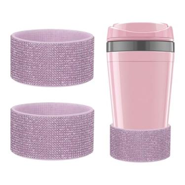 Imagem de YELARXI Bota de silicone com glitter, botas protetoras de diamante, protetor de copo antiderrapante brilhante com fundo de 7,4 a 7,5 cm - adequado para (garrafa de água Stanley Tumbler) pacote com 2 e