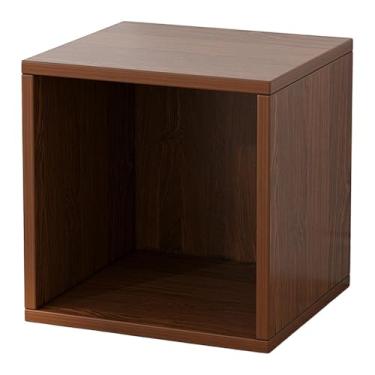 Imagem de Generic Prateleira Organizadora de Armazenamento em Cubo de Madeira, Estante de Armário de Madeira Versátil Que Economiza Espaço para de Escritório, Madeira Escura, Tamanho real