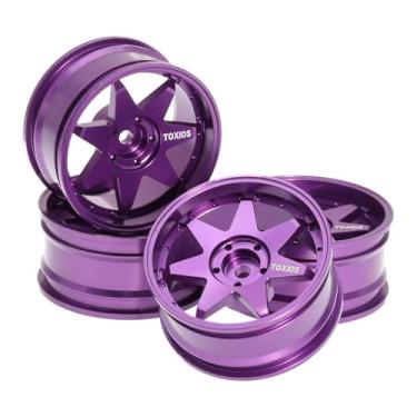 Imagem de oshhni Rodas de carro RC em escala 1:10 Xy01 Peças de veículos de controle remoto Modificação de alto desempenho Substituição RC Brinquedos Acessórios, Roxo