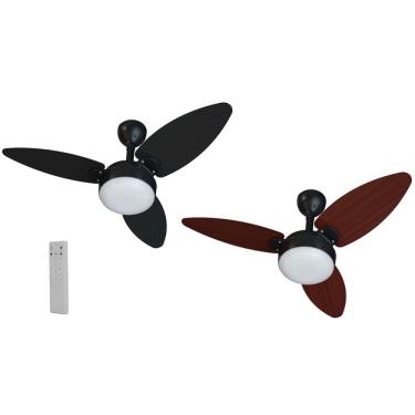 Imagem de Ventilador de Teto Ventisol Elluz PR 3P Preto com Tabaco C/R Inverter Bivolt