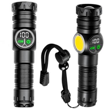 Imagem de Lanterna Tática Magnética LED COB Lanterna Portátil Recarregável USB Lanterna para Camping Trabalho pesca