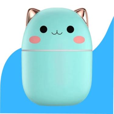 Imagem de Umidificador de Ar Gatinho Mini Difusor de Ambiente 250 Ml Aromas e Óleo Essencial Portátil Ultrassonico Veicular Aromatizador USB LED para Carro Mesa (VERDE)