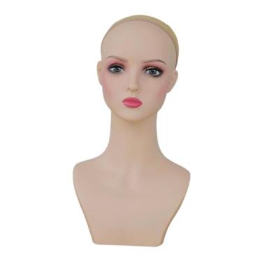 Imagem de Zialofi Suporte de exposição de cabeça de manequim feminino para perucas Suporte de cabeça de manequim portátil multifuncional para perucas para barbearia Uso, Style D