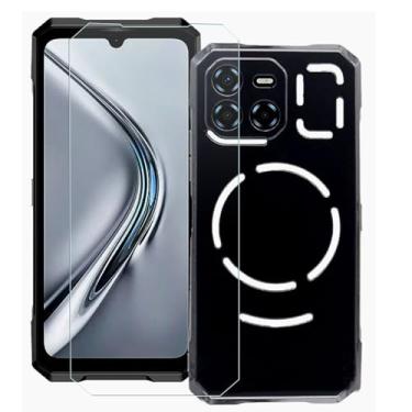 Imagem de TNKISRY Capa para celular Doogee Blade GT [6,7 polegadas], capa protetora preta de TPU macio, posição precisa do orifício, película protetora de tela temperado [1 unidade]