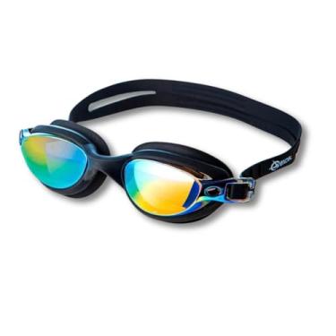 Imagem de Excel Racer Óculos de Natação, Espelhado, Silicone Premium, Tecnologia Anti-Embaçante, para Competição e Treino (Preto)