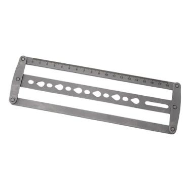 Imagem de Colaxi Régua auxiliar de posicionamento de correia, régua de gabarito de extremidade de correia, estêncil de posição de furo de extremidade de ponta, Gotas de água