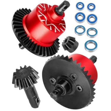 Imagem de hopsupRC 37T #45 Steel Diff Gear Upgrades Part for 1/10 4WD Slash 4X4 VXL,Rustler 4X4 VXL,Stampede 4X4 VXL,Jato 4X4 VXL,XO-1,RC Front Rear 37T Differential Gear,Red