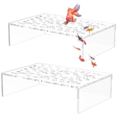 Imagem de YLMFTNU 2 peças de decoração de aquário de acrílico transparente para criação de camarão