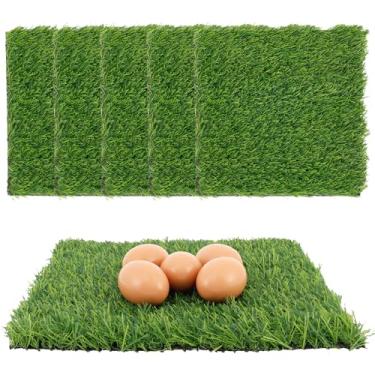 Imagem de 6 peças de almofadas de ninho para galinheiro, caixa de assentamento de 30,5 cm, grama para colocar ovos, forros de ninho laváveis, suprimentos para aves, tapete de grama artificial para animais de
