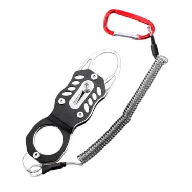 Imagem de KiBcsLic Alicate de pesca com pegador labial, leve, telescópico, portátil, para pesca em água doce e salgada, suporte para peixes, presente para homens, Preto