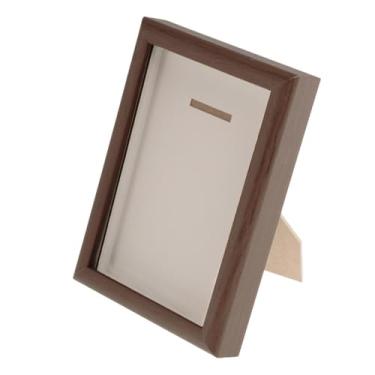 Imagem de MotiveTech Caixa de Sombra para Guardar Medalhas, Madeira Estilosa, Porta-retratos para Fotos, Estojo para Guardar Medalhas para Maratona, Emblemas de Futebol E, Walnut Color 7inch, Tamanho real