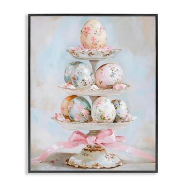 Imagem de Stupell Industries Ovos de Páscoa pastel coquete preto emoldurado, arte giclée, design por Arlington Prints, 20 x 16