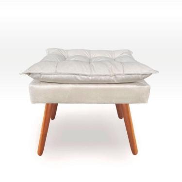 Imagem de Puf puff para decoração sala de estar suede bege off white