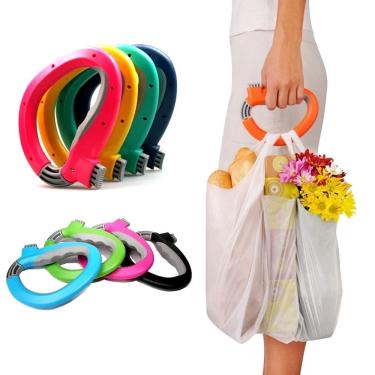 Imagem de Kit 2 Suporte Carregador de Sacolas Alça Para Transportar Carregar Sacolas e Bolsas Suporta Até 20kg