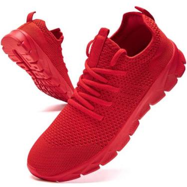 Imagem de Tênis ZGPWZWL Running Tennis Gym Walking Red Masculinos 13,5