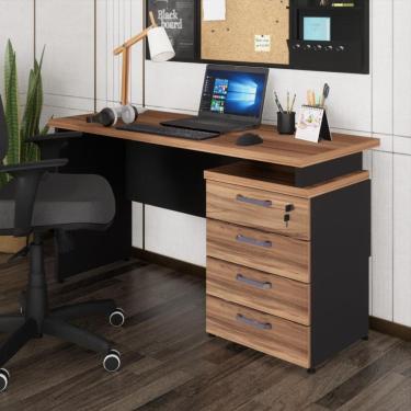 Imagem de Escrivaninha Mesa Escritório 135cm 4 Gavetas Flex Multimóveis CR25314