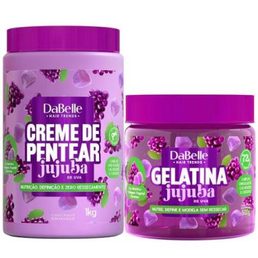 Imagem de Kit Dabelle Jujuba Uva Creme de Pentear 1Kg + Gelatina 500g