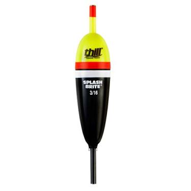 Imagem de Boia iluminada Thill Splash Brite para pesca – flutuador deslizante central – ilumina em contato com água, GG, amarelo, vermelho, preto