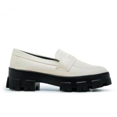 Imagem de Sapato Mocassim Feminino Salto Tratorado Conforto Confortável Macio-Feminino