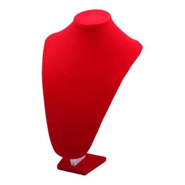 Imagem de Colaxi Suporte de exibição de joias para manequim de pescoço, acessório multiuso para balcão de loja, organizador de correntes e pingentes, superfície de, 35cmx22cm