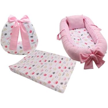 Imagem de Kit Berço Bebê, Ninho Redutor, Almofada de Amamentação, Trocador, Menino e Menina (Princess)