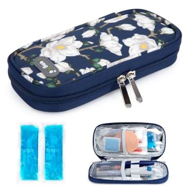 Imagem de Estojo de viagem para refrigerador de insulina YOUSHARES - Estojo portátil refrigerado para caneta de insulina, medicamentos e suprimentos para diabéticos com 2 bolsas de gelo aprovadas pela TSA
