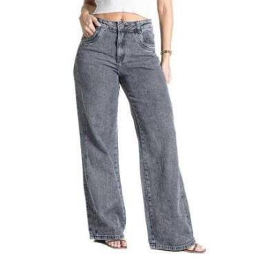 Imagem de Calça Jeans Sawary Wide Leg - 280470 - Cinza escuro 46-Feminino