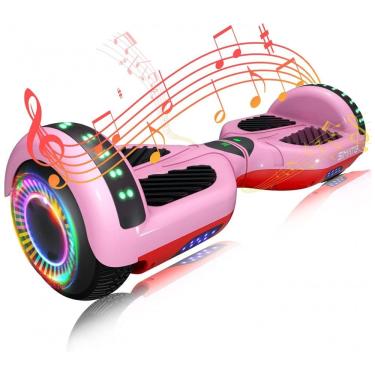 Imagem de Hoverboard SIMATE Rosa 6,5&quot; com Bluetooth, Luzes LED e Certificação UL2272 – Até 13,7 km/h, Autonomia de 12,8 km