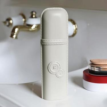 Imagem de Estojo para escova de dentes de viagem, grande, portátil, à prova de poeira, conjunto de pasta de dentes com copo de enxaguante bucal, organizador compacto para casa de banho, viagem de negócios