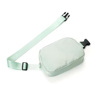 Imagem de Bolsa de peito feminina, bolsa de cintura de grande capacidade com alça ajustável, pochete transversal versátil para uso ao ar livre para mulheres, Verde claro, One Size, uso diário