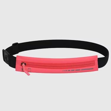 Imagem de Cinto fitness elegante para corrida, armazenamento seguro para telefones e itens essenciais, preto, rosa, Moderno