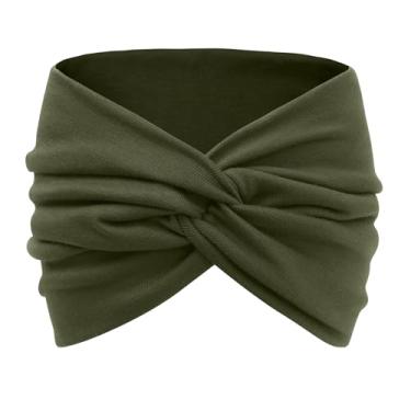 Imagem de Bandanas de turbante largas para mulheres, faixas de cabeça extra largas de 17 cm, bandanas de cabelo com nó antiderrapante, acessórios de cabelo modernos