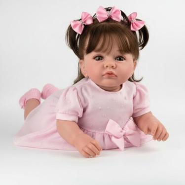 Imagem de Bebê Reborn Menina Realista Corpo de Pano Macio Com Enxoval - Mundo Az