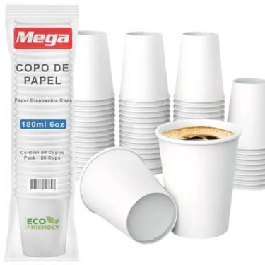 Imagem de Copo Papel Branco 180ml Descartavel Para Cafe Biodegradavel 200 Copos Kits na Web