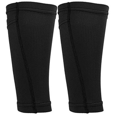 Imagem de Eacam Caneleiras de Futebol Com Design Ergonômico de Camada Dupla, Malha Respirável, Costura Meticulosa, Material de Nylon, Pretas, Caneleiras para Treino de Futebol, Com Bolso (Adolescente/M)