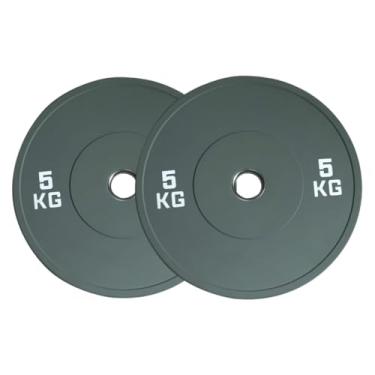 Imagem de Par de Anilhas De Borracha Lpo colorida C/Furo Olímpico 50 mm 5kg (02 Unidades), treinamento levantamento de peso, academia e praticas cross fit fitness