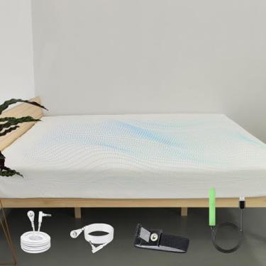 Imagem de Amradield Lençol de aterramento 10% fibra prata 90% algodão 203,2 cm x 152,4 cm x 38,1 cm proteção Faraday aterramento Queen tapetes de algodão de fibra prata para assentos de cama para dormir melhor